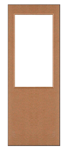 Строительная дверь без отделки - полотно с подготовкой под остекление